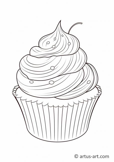 Mango Cupcake Coloring Page